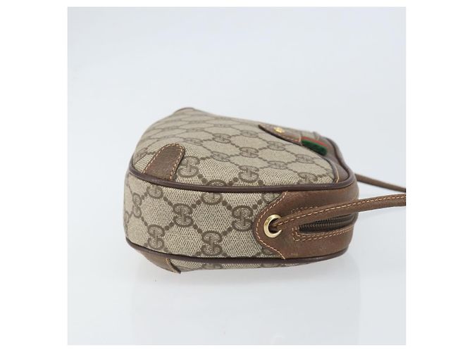 Borsa Sherry Line GG Supreme Web di GUCCI in PVC beige e oro 89 02 066 Auth BA10448 D'oro - vista 4