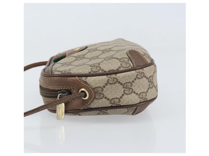 Borsa Sherry Line GG Supreme Web di GUCCI in PVC beige e oro 89 02 066 Auth BA10448 D'oro - vista 5