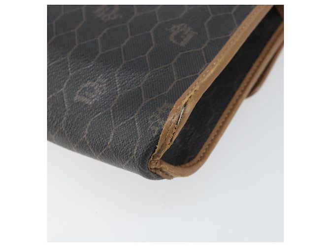 Christian Dior Borsa a spalla in tela a nido d'ape PVC nera e dorata Auth BA10438 Nero D'oro - vista 12