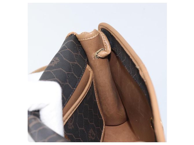 Christian Dior Borsa a spalla in tela a nido d'ape PVC nera e dorata Auth BA10438 Nero D'oro - vista 19