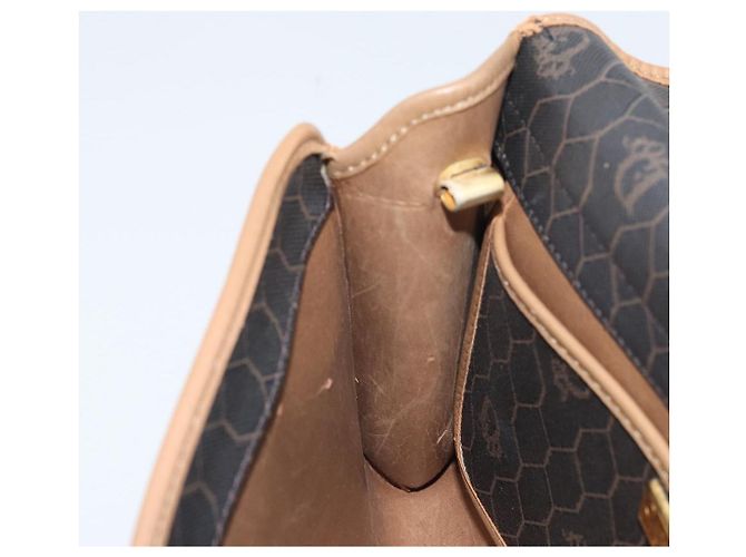 Christian Dior Borsa a spalla in tela a nido d'ape PVC nera e dorata Auth BA10438 Nero D'oro - vista 20