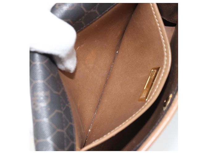 Christian Dior Borsa a spalla in tela a nido d'ape PVC nera e dorata Auth BA10438 Nero D'oro - vista 21