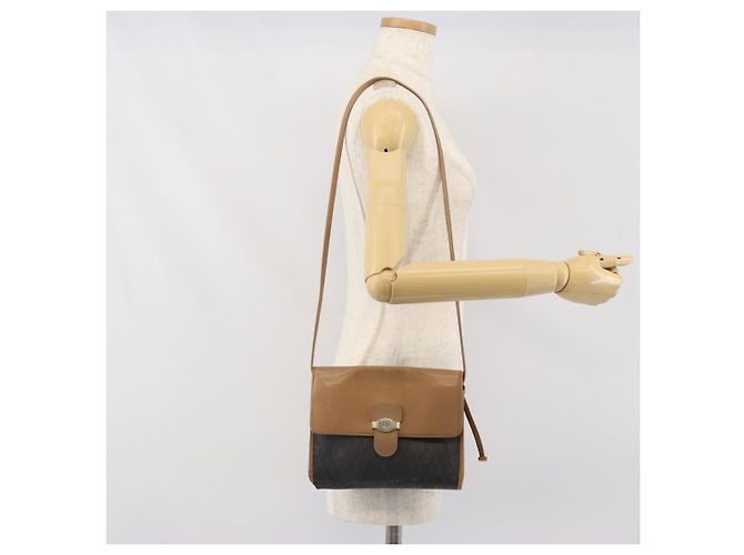 Christian Dior Borsa a spalla in tela a nido d'ape PVC nera e dorata Auth BA10438 Nero D'oro - vista 22