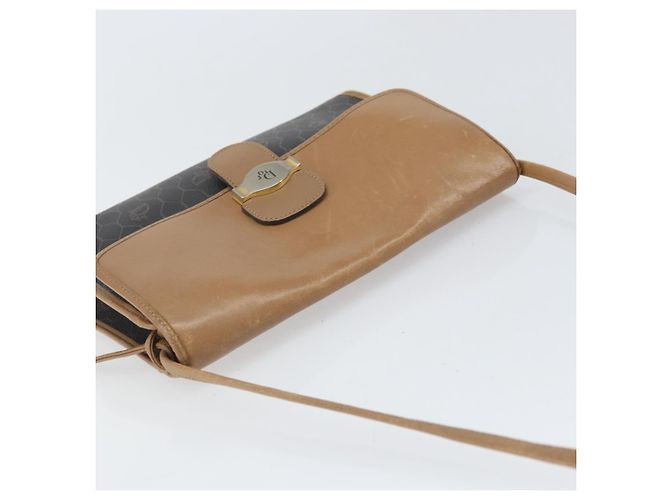 Christian Dior Borsa a spalla in tela a nido d'ape PVC nera e dorata Auth BA10438 Nero D'oro - vista 6