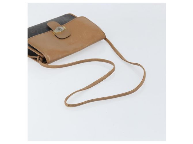 Christian Dior Borsa a spalla in tela a nido d'ape PVC nera e dorata Auth BA10438 Nero D'oro - vista 7