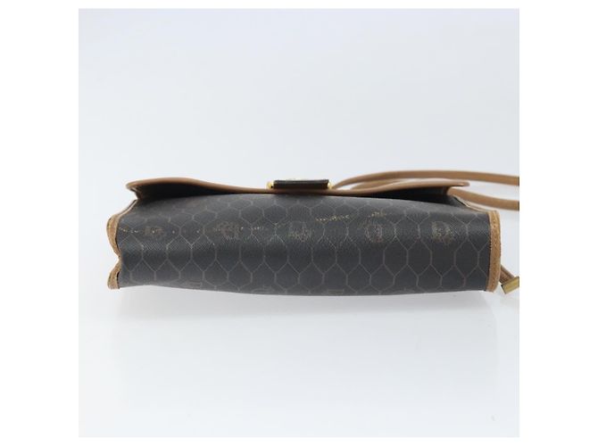 Christian Dior Borsa a spalla in tela a nido d'ape PVC nera e dorata Auth BA10438 Nero D'oro - vista 9