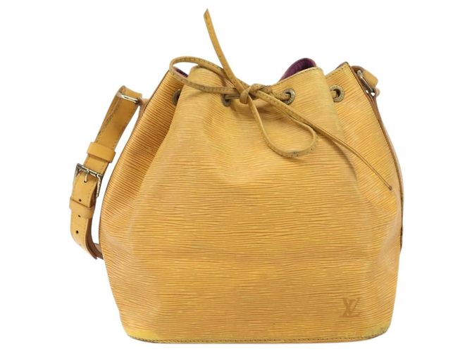 Noe LOUIS VUITTON Borsa a Spalla Petit Noé Epi Gialla M44109 LV Auth 170770 Giallo - vista 13