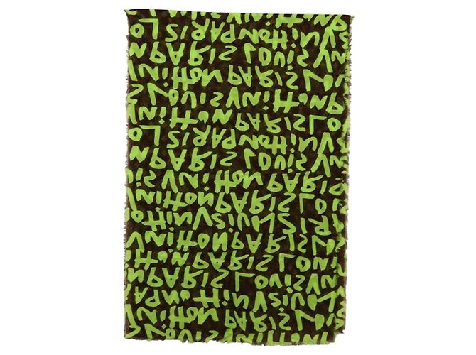 Sciarpa Monogram Graffiti Verde LOUIS VUITTON LV Auth am10736SV - vista 8