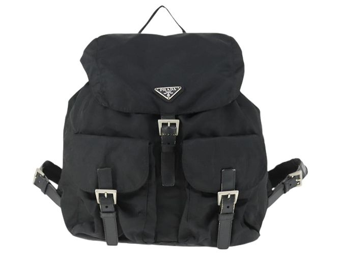 PRADA Backpack Nylon Black Silver Auth 171402 Silvery - view 13