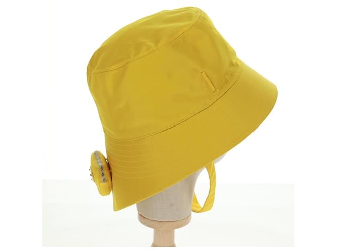 PRADA Hut Nylon Gelb Auth 172043M - Ansicht 4
