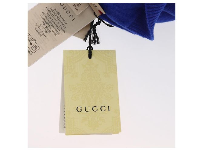 GUCCI GG Canvas gestrickte Stoffmütze L Blau 748423 Auth bs33380 - Ansicht 11