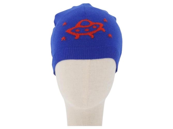 GUCCI GG Canvas gestrickte Stoffmütze L Blau 748423 Auth bs33380 - Ansicht 2