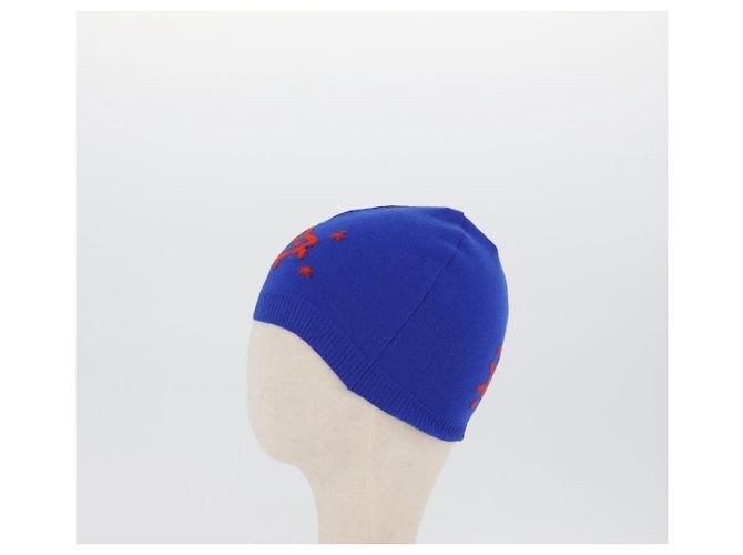 GUCCI GG Canvas gestrickte Stoffmütze L Blau 748423 Auth bs33380 - Ansicht 4