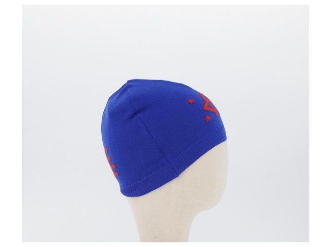 GUCCI GG Canvas gestrickte Stoffmütze L Blau 748423 Auth bs33380 - Ansicht 5