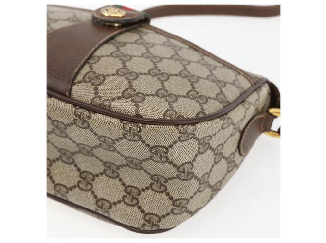 Borsa Sherry Line GG Supreme Web di GUCCI in PVC beige e oro 89 02 032 Auth BA10447 D'oro - vista 10