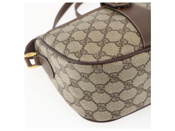 Borsa Sherry Line GG Supreme Web di GUCCI in PVC beige e oro 89 02 032 Auth BA10447 D'oro - vista 11