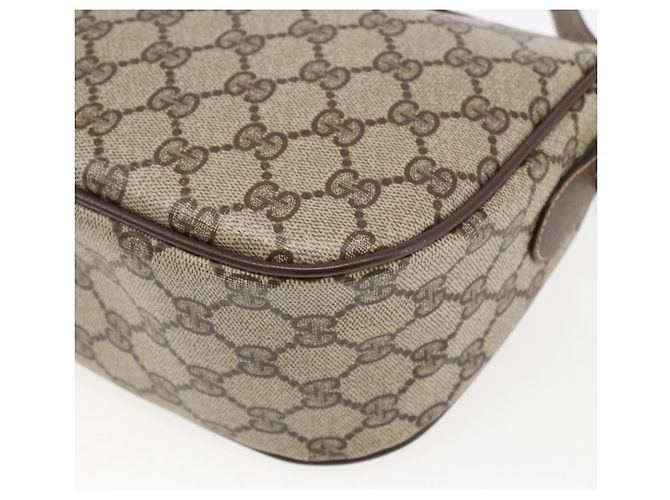 Borsa Sherry Line GG Supreme Web di GUCCI in PVC beige e oro 89 02 032 Auth BA10447 D'oro - vista 12