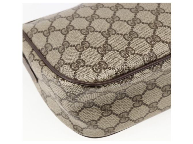 Borsa Sherry Line GG Supreme Web di GUCCI in PVC beige e oro 89 02 032 Auth BA10447 D'oro - vista 13