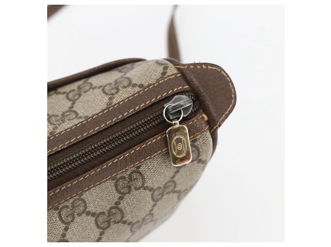 Borsa Sherry Line GG Supreme Web di GUCCI in PVC beige e oro 89 02 032 Auth BA10447 D'oro - vista 14