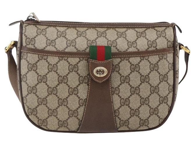 Borsa Sherry Line GG Supreme Web di GUCCI in PVC beige e oro 89 02 032 Auth BA10447 D'oro - vista 2