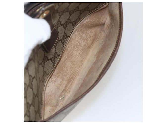 Borsa Sherry Line GG Supreme Web di GUCCI in PVC beige e oro 89 02 032 Auth BA10447 D'oro - vista 22