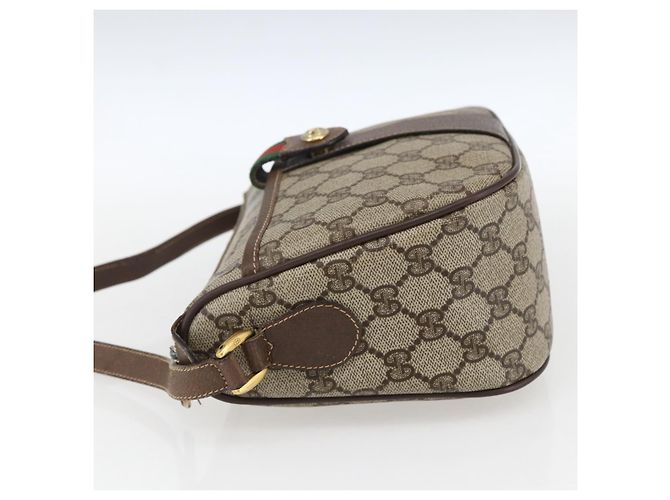 Borsa Sherry Line GG Supreme Web di GUCCI in PVC beige e oro 89 02 032 Auth BA10447 D'oro - vista 4
