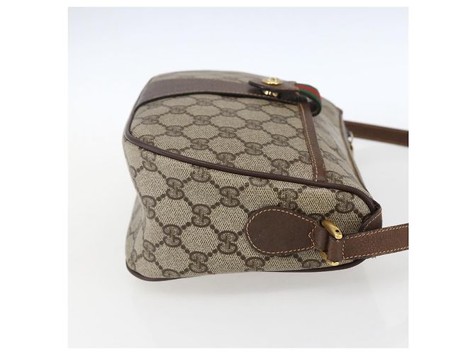 Borsa Sherry Line GG Supreme Web di GUCCI in PVC beige e oro 89 02 032 Auth BA10447 D'oro - vista 5