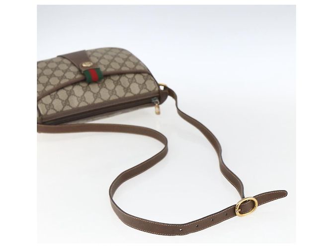 Borsa Sherry Line GG Supreme Web di GUCCI in PVC beige e oro 89 02 032 Auth BA10447 D'oro - vista 7