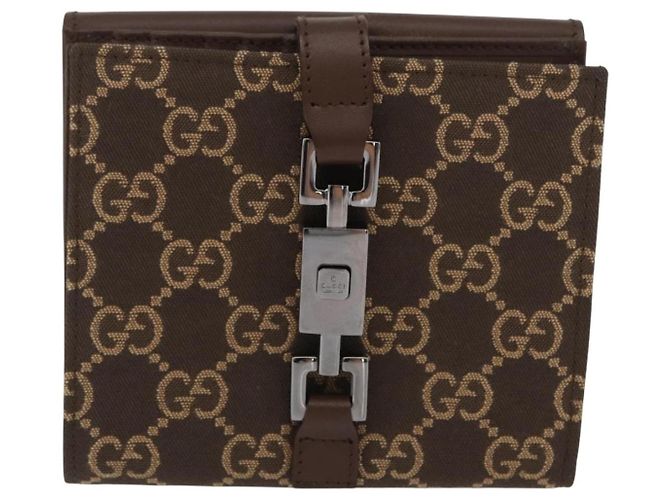 Portafoglio Jackie GG Canvas Gucci Marrone Argento 035 2773 2131 Auth am10798V - vista 2
