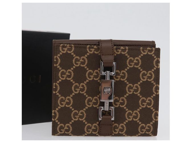 Portafoglio Jackie GG Canvas Gucci Marrone Argento 035 2773 2131 Auth am10798V - vista 27