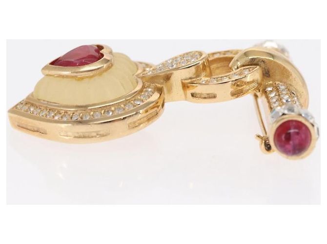 Ohrring Brosche Christian Dior aus Metall in Goldton Auth 169930V - Ansicht 4