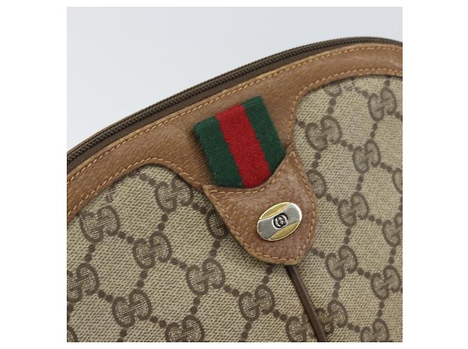 Borsa Sherry Line GG Supreme Web di GUCCI in PVC beige e oro 68 02 047 Auth 172006 D'oro - vista 15