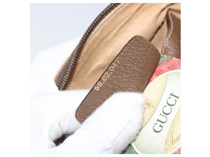 Borsa Sherry Line GG Supreme Web di GUCCI in PVC beige e oro 68 02 047 Auth 172006 D'oro - vista 22