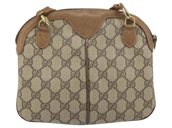 Borsa Sherry Line GG Supreme Web di GUCCI in PVC beige e oro 68 02 047 Auth 172006 D'oro - vista 3