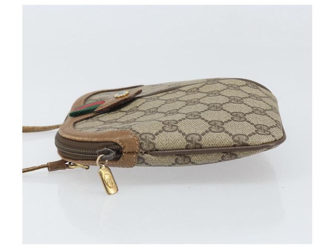 Borsa Sherry Line GG Supreme Web di GUCCI in PVC beige e oro 68 02 047 Auth 172006 D'oro - vista 5