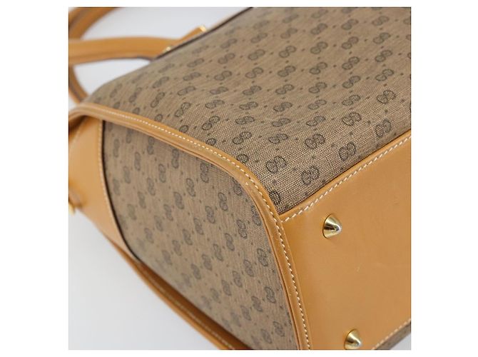 Gucci Borsa a mano Micro GG Supreme in PVC beige e oro 002 58 0219 Auth BA10396 D'oro - vista 11
