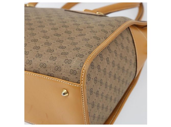 Gucci Borsa a mano Micro GG Supreme in PVC beige e oro 002 58 0219 Auth BA10396 D'oro - vista 12