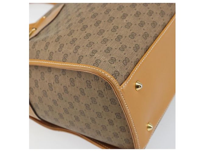 Gucci Borsa a mano Micro GG Supreme in PVC beige e oro 002 58 0219 Auth BA10396 D'oro - vista 13
