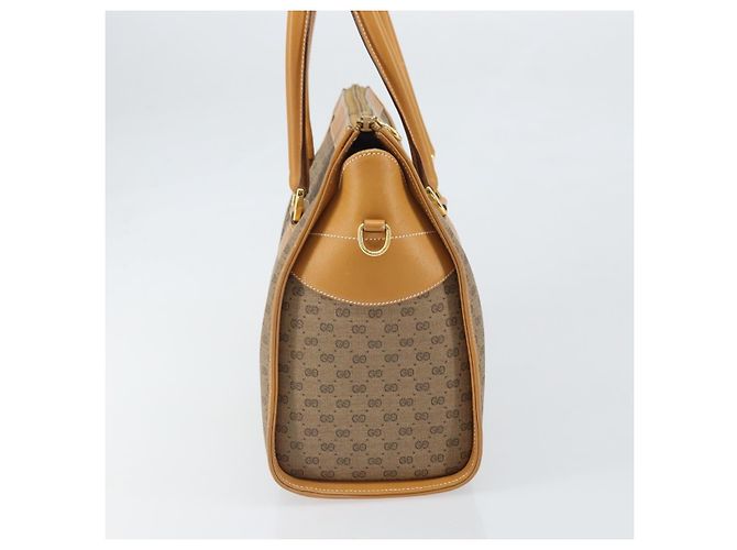 Gucci Borsa a mano Micro GG Supreme in PVC beige e oro 002 58 0219 Auth BA10396 D'oro - vista 4