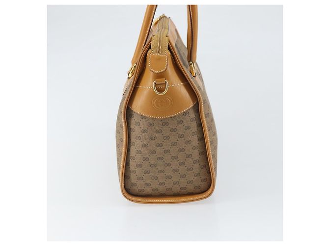 Gucci Borsa a mano Micro GG Supreme in PVC beige e oro 002 58 0219 Auth BA10396 D'oro - vista 5