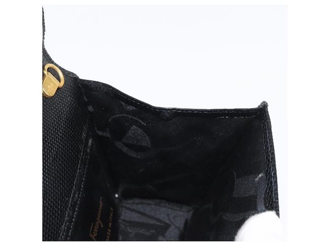Borsa a Spalla Vara Ribbon in Pelle Salvatore Ferragamo Oro Nero Auth 171668 - vista 16