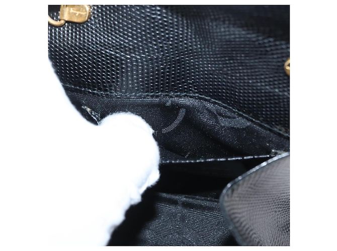 Borsa a Spalla Vara Ribbon in Pelle Salvatore Ferragamo Oro Nero Auth 171668 - vista 18