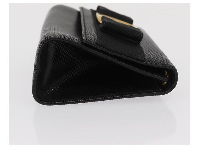Borsa a Spalla Vara Ribbon in Pelle Salvatore Ferragamo Oro Nero Auth 171668 - vista 4