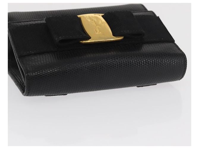 Borsa a Spalla Vara Ribbon in Pelle Salvatore Ferragamo Oro Nero Auth 171668 - vista 6