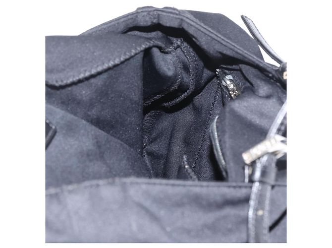 FENDI Mamma Baguette Borsa Tote Nylon Nero Argento Auth 171610 - vista 19