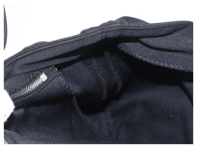 FENDI Mamma Baguette Borsa Tote Nylon Nero Argento Auth 171610 - vista 20