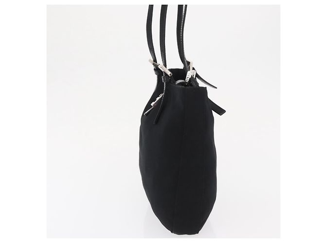 FENDI Mamma Baguette Borsa Tote Nylon Nero Argento Auth 171610 - vista 3