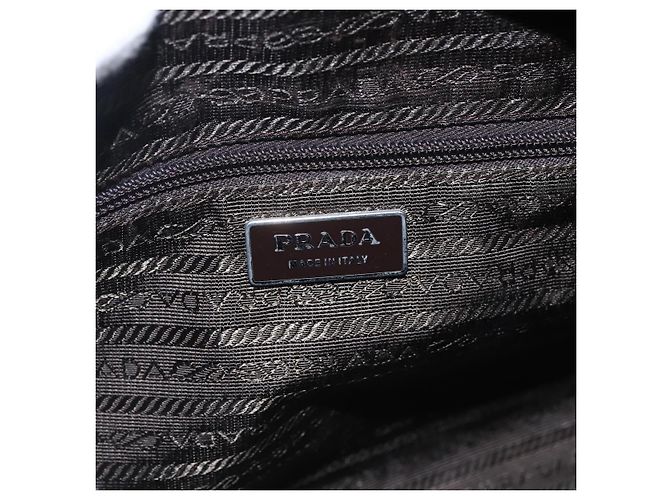 PRADA Schultertasche Nylon Khaki Silber Authentisch bs33243 - Ansicht 19