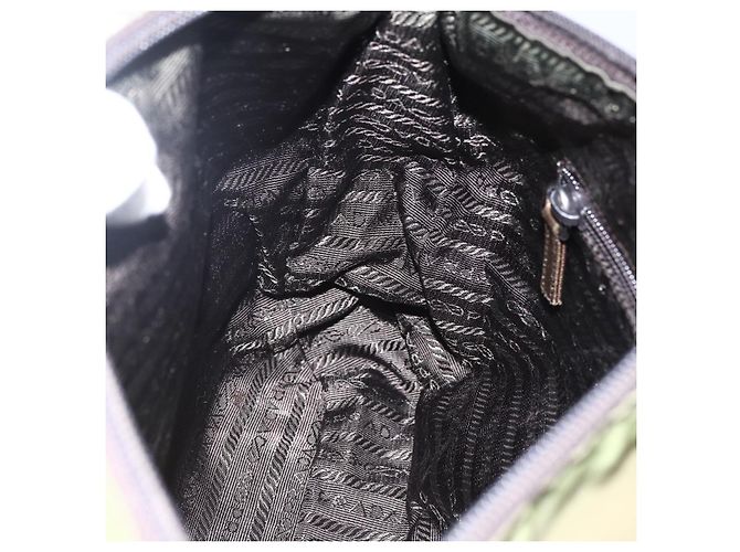 PRADA Schultertasche Nylon Khaki Silber Authentisch bs33243 - Ansicht 21