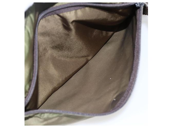 PRADA Schultertasche Nylon Khaki Silber Authentisch bs33243 - Ansicht 24